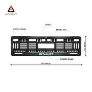 Car Number Plate Gel Frame - Renault -  Green