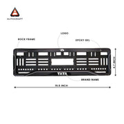 Car Number Plate Gel Frame - TATA - Black Dash