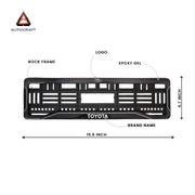 Car Number Plate Gel Frame - Toyota - Black Dash thumbnail