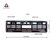 Car Number Plate Gel Frame - Jaguar Logo - Red Line thumbnail
