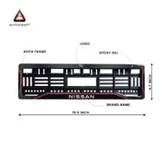 Car Number Plate Gel Frame - Nissan - Red Line thumbnail