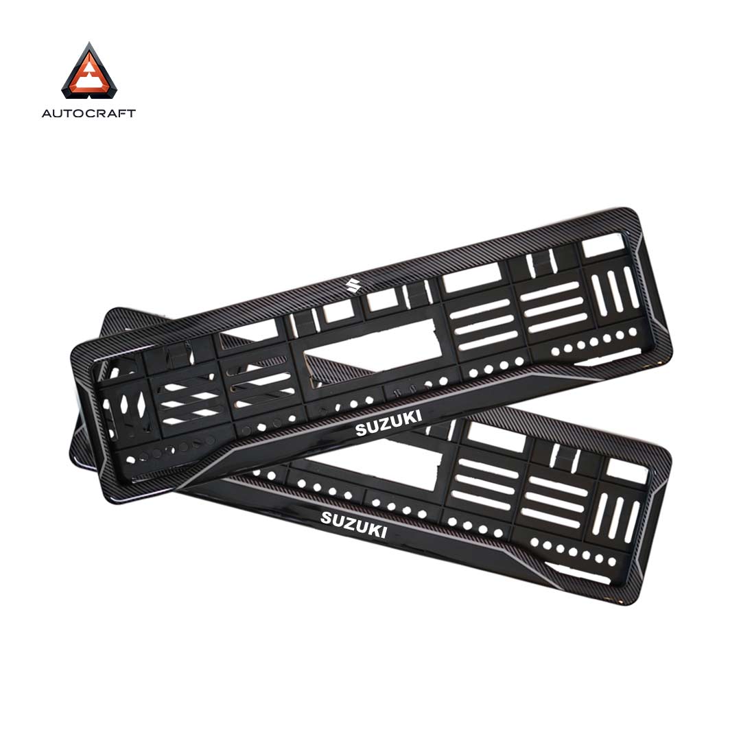 Car Number Plate Gel Frame - Suzuki - Black Dash