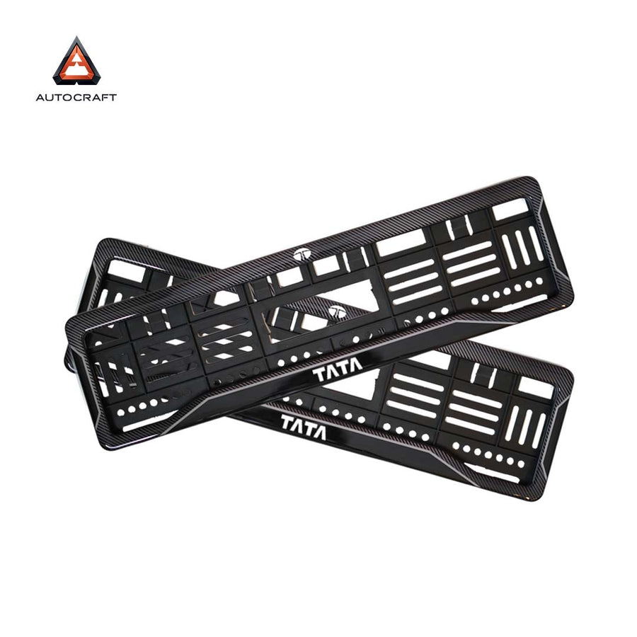 Car Number Plate Gel Frame - TATA - Black Dash