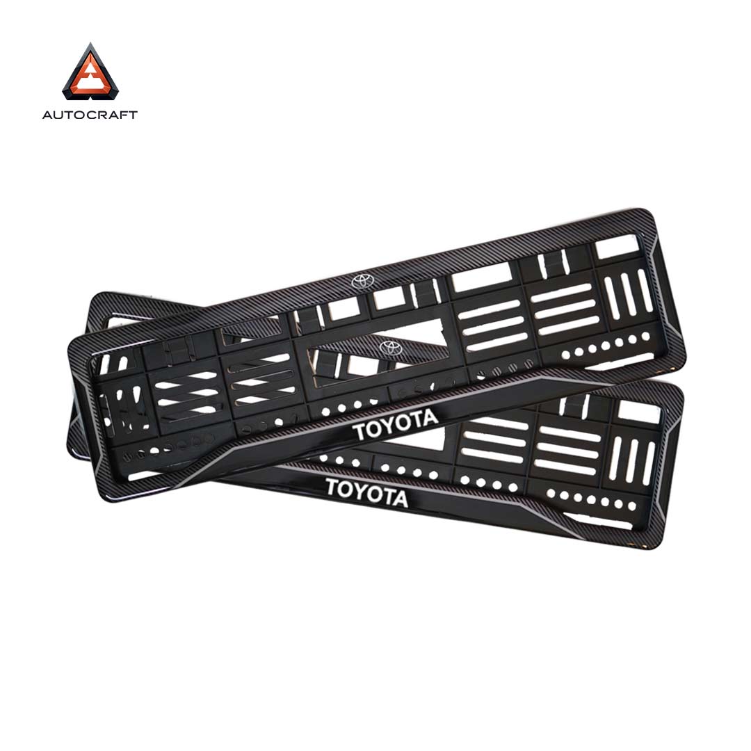 Car Number Plate Gel Frame - Toyota - Black Dash HSRP number plate gel frame view 1