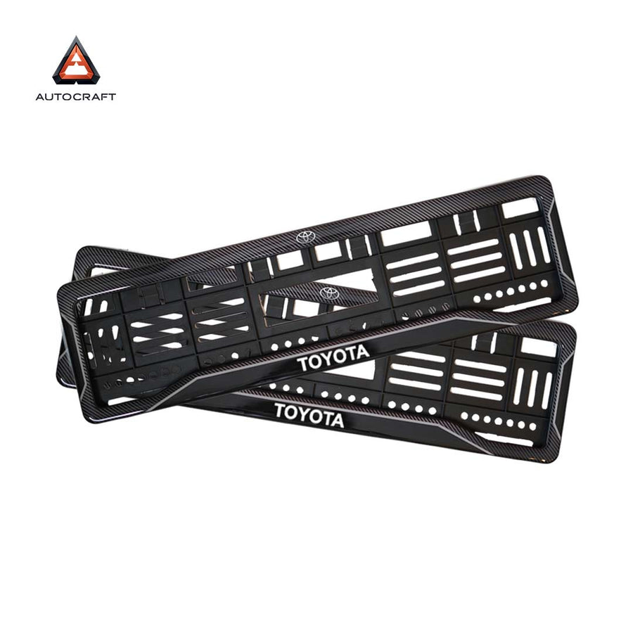 Car Number Plate Gel Frame - Toyota - Black Dash