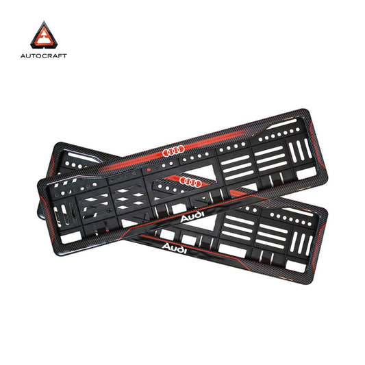 Car Number Plate Gel Frame - Audi - Red Dash
