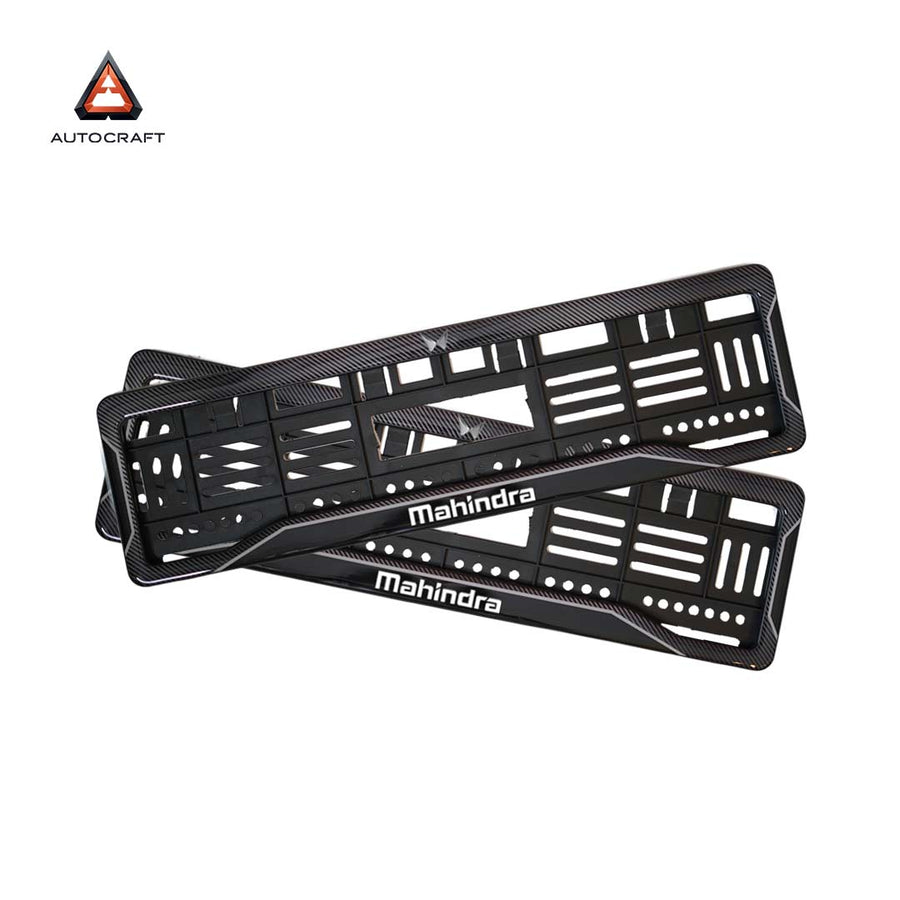 Car Number Plate Gel Frame - Mahindra - Black Dash