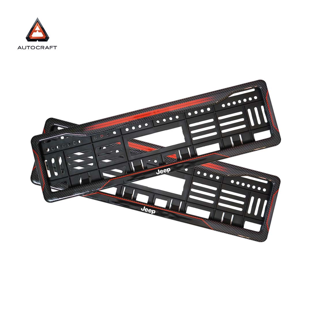 Car Number Plate Gel Frame - Jeep - Red Dash