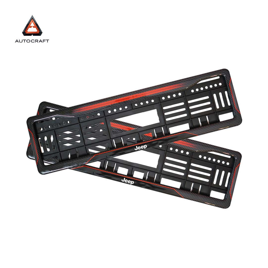 Car Number Plate Gel Frame - Jeep - Red Dash