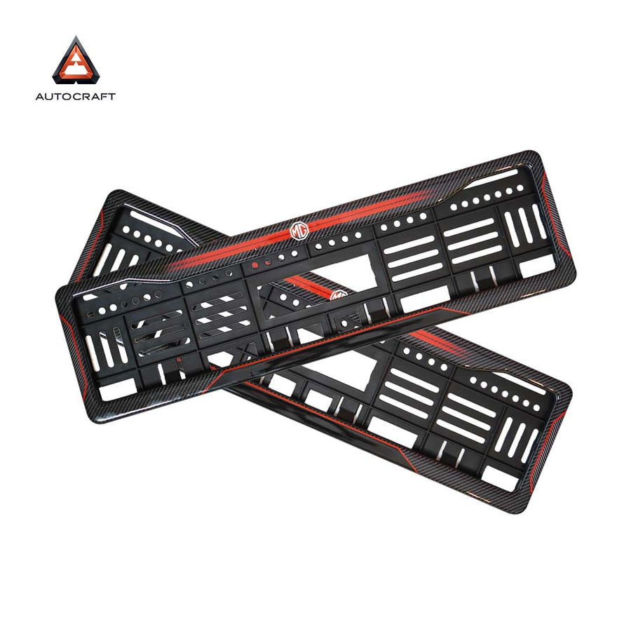 Car Number Plate Gel Frame - MG - Red Dash