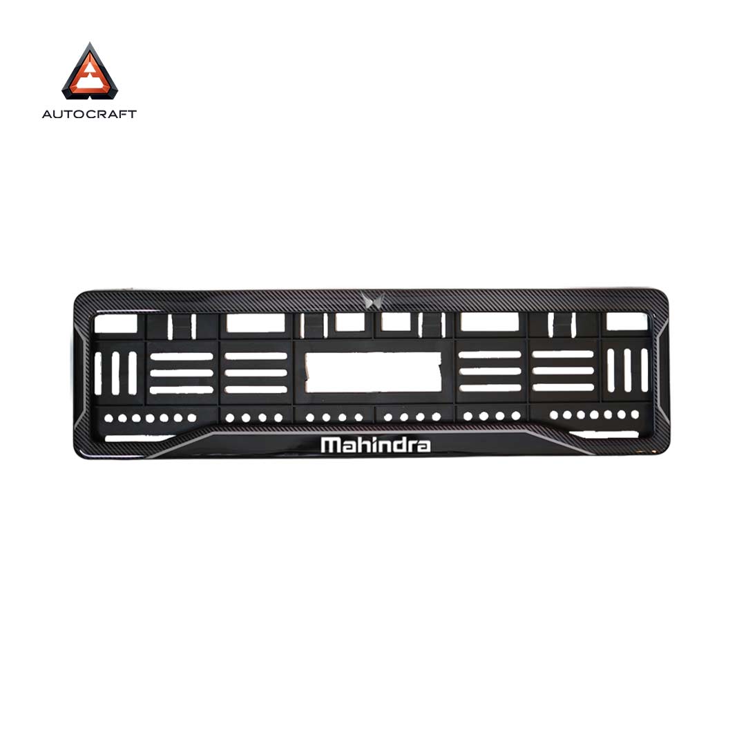Car Number Plate Gel Frame - Mahindra - Black Plain