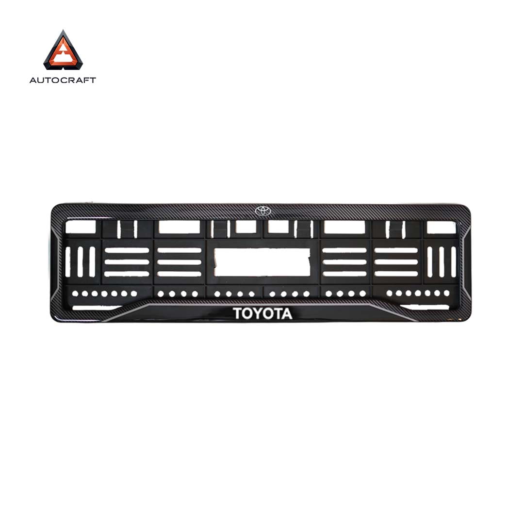 Car Number Plate Gel Frame - Toyota - Black Dash HSRP number plate gel frame view 3