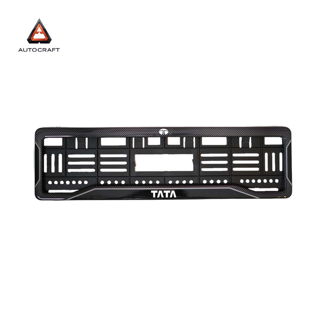 Car Number Plate Gel Frame - TATA - Black Dash