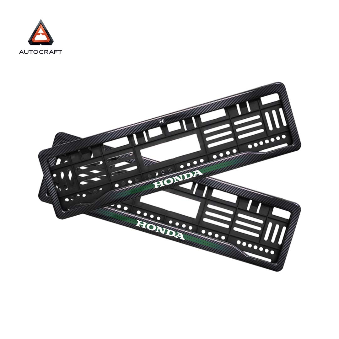 Car Number Plate Gel Frame - Honda - Green Line HSRP number plate gel frame view 1