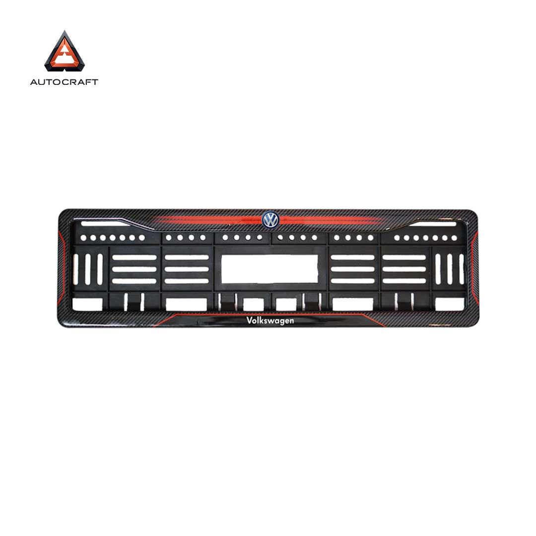 Car Number Plate Gel Frame - Volkswagen - Red Dash