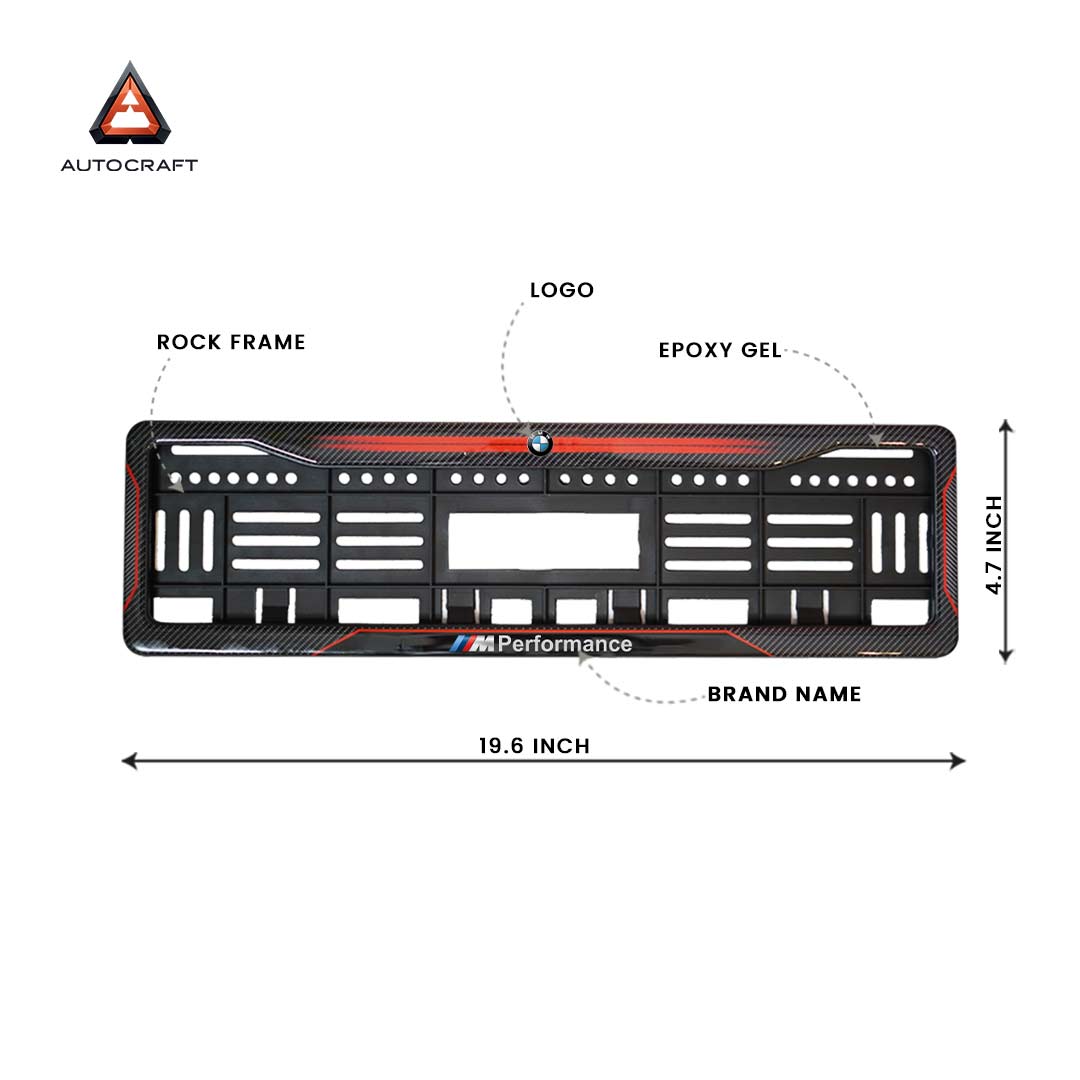 Car Number Plate Gel Frame - Hyundai - Red Dash