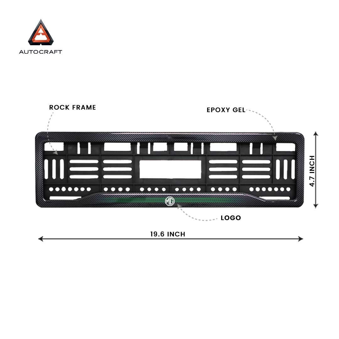 Car Number Plate Gel Frame - MG - Green Line