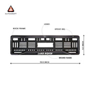 Car Number Plate Gel Frame - Land Rover - Black Dash