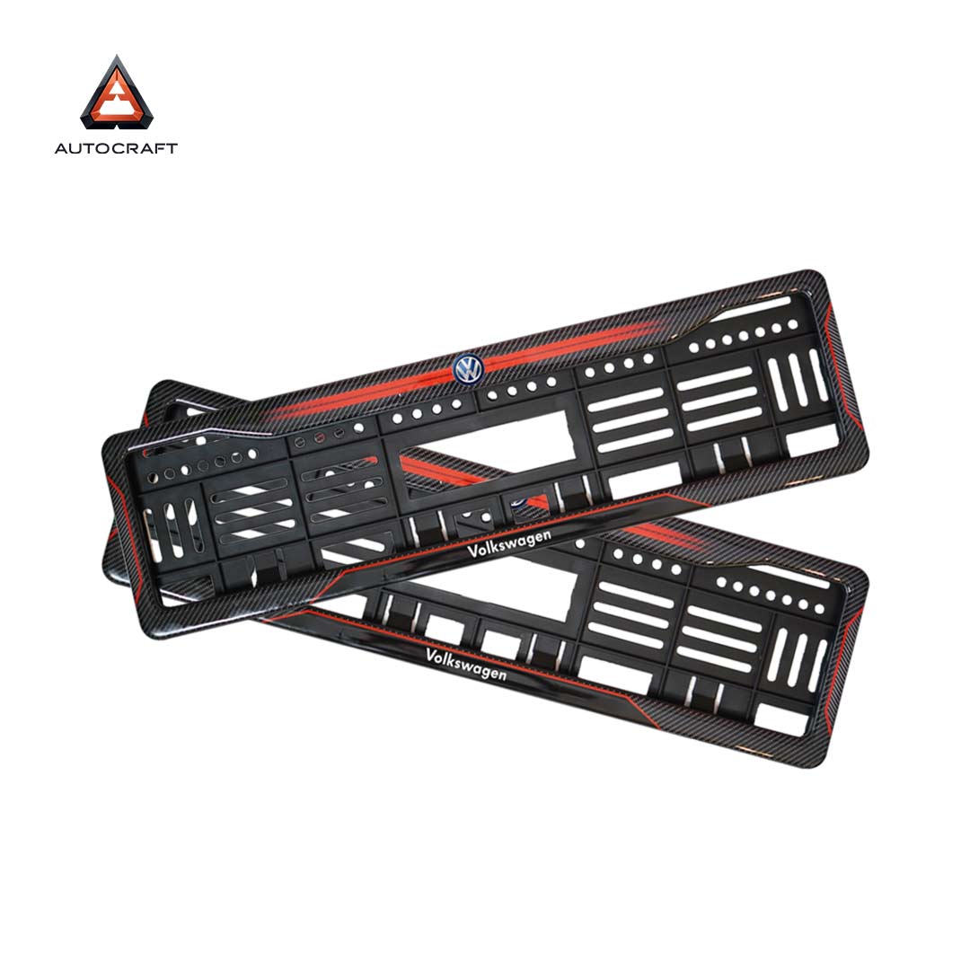 Car Number Plate Gel Frame - Volkswagen - Red Dash