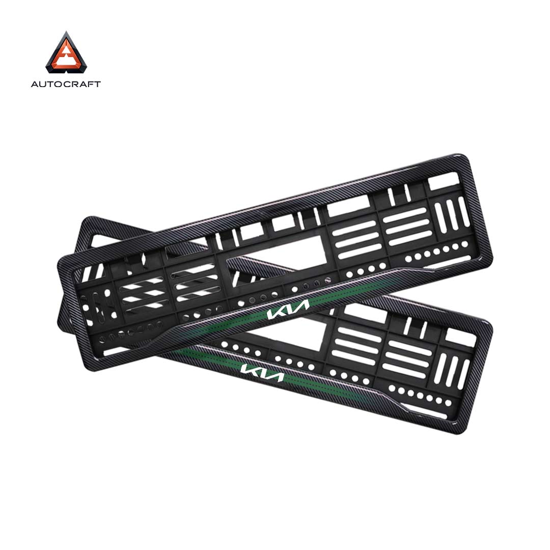 Car Number Plate Gel Frame - KIA - Green Line