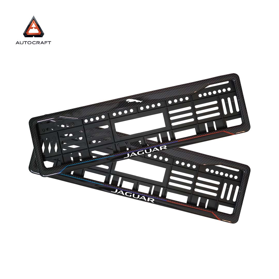 Car Number Plate Gel Frame - Jaguar - Blue and Red Line