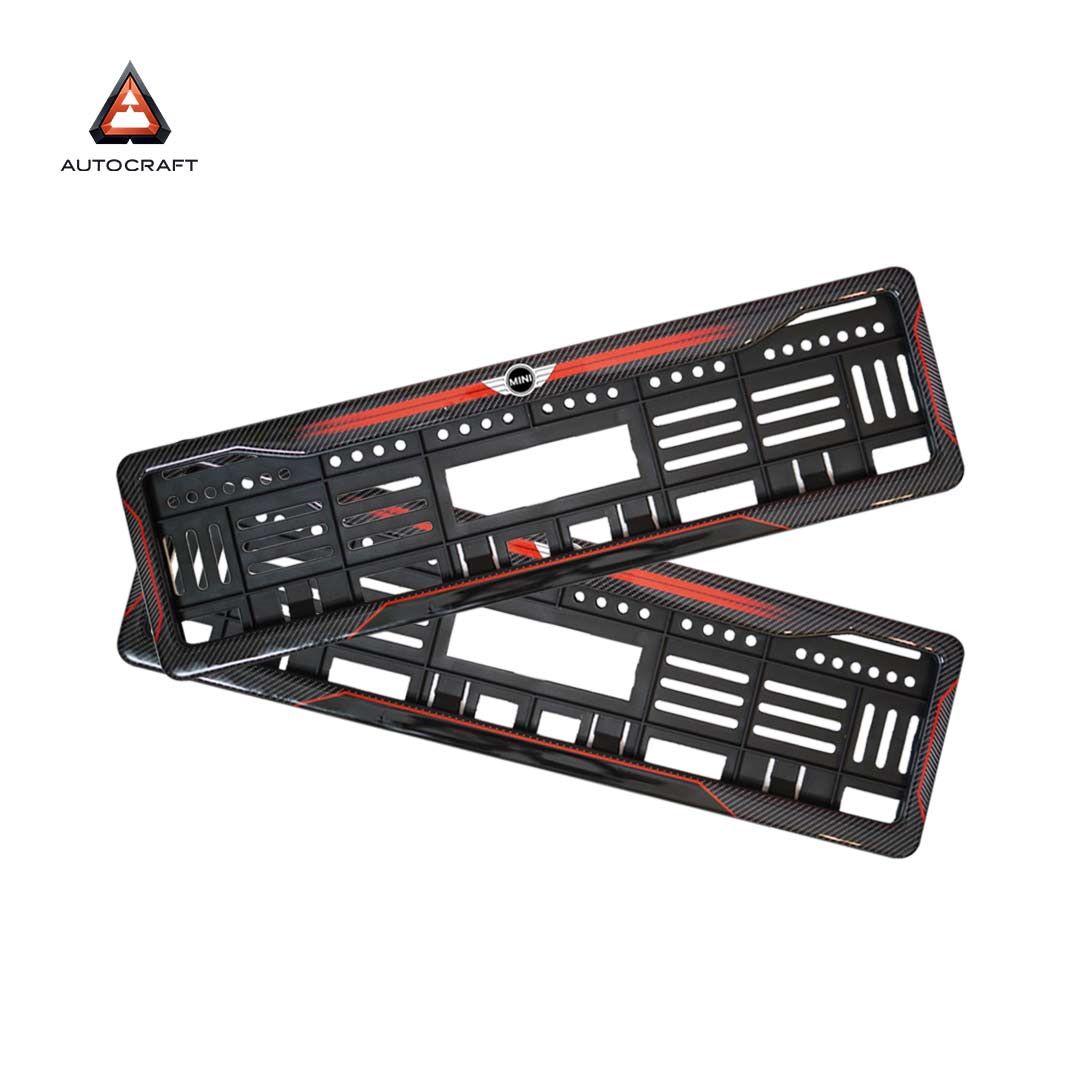 Car Number Plate Gel Frame - Mini Cooper - Red Dash