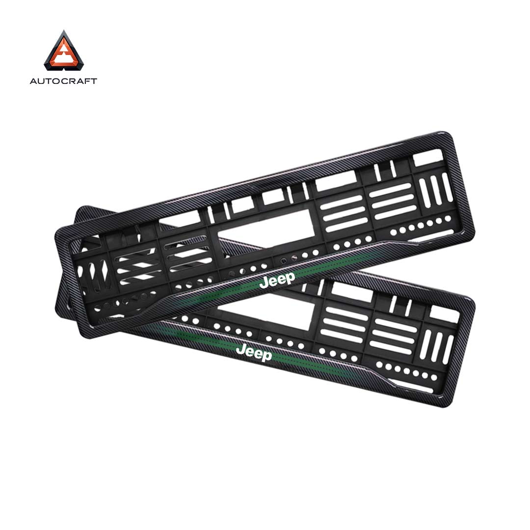 Car Number Plate Gel Frame - Jeep - Green Line