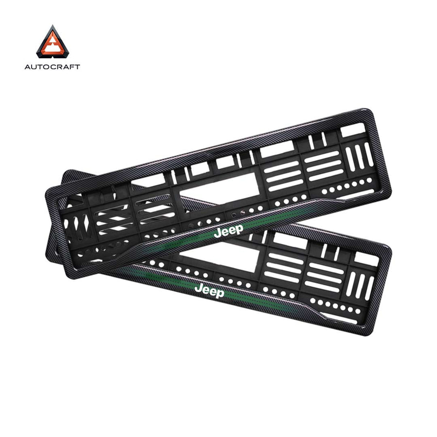 Car Number Plate Gel Frame - Jeep - Green Line