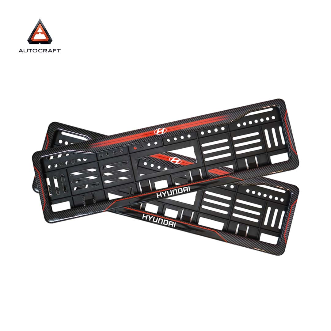 Car Number Plate Gel Frame - Hyundai - Red Dash