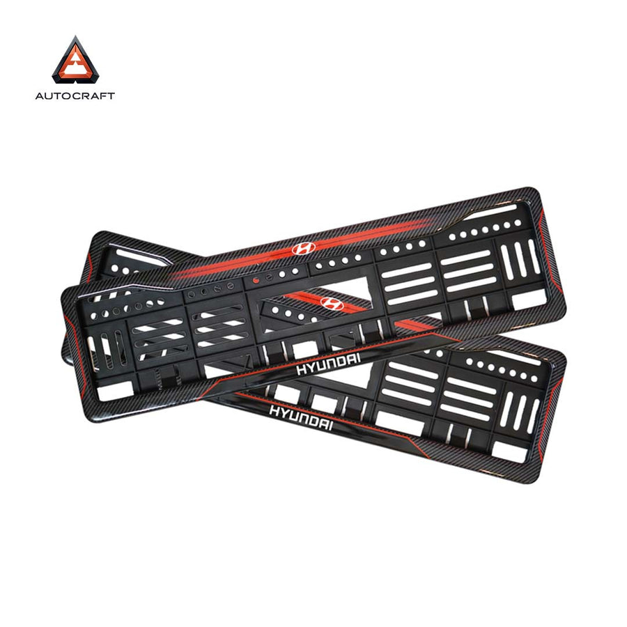 Car Number Plate Gel Frame - Hyundai - Red Dash