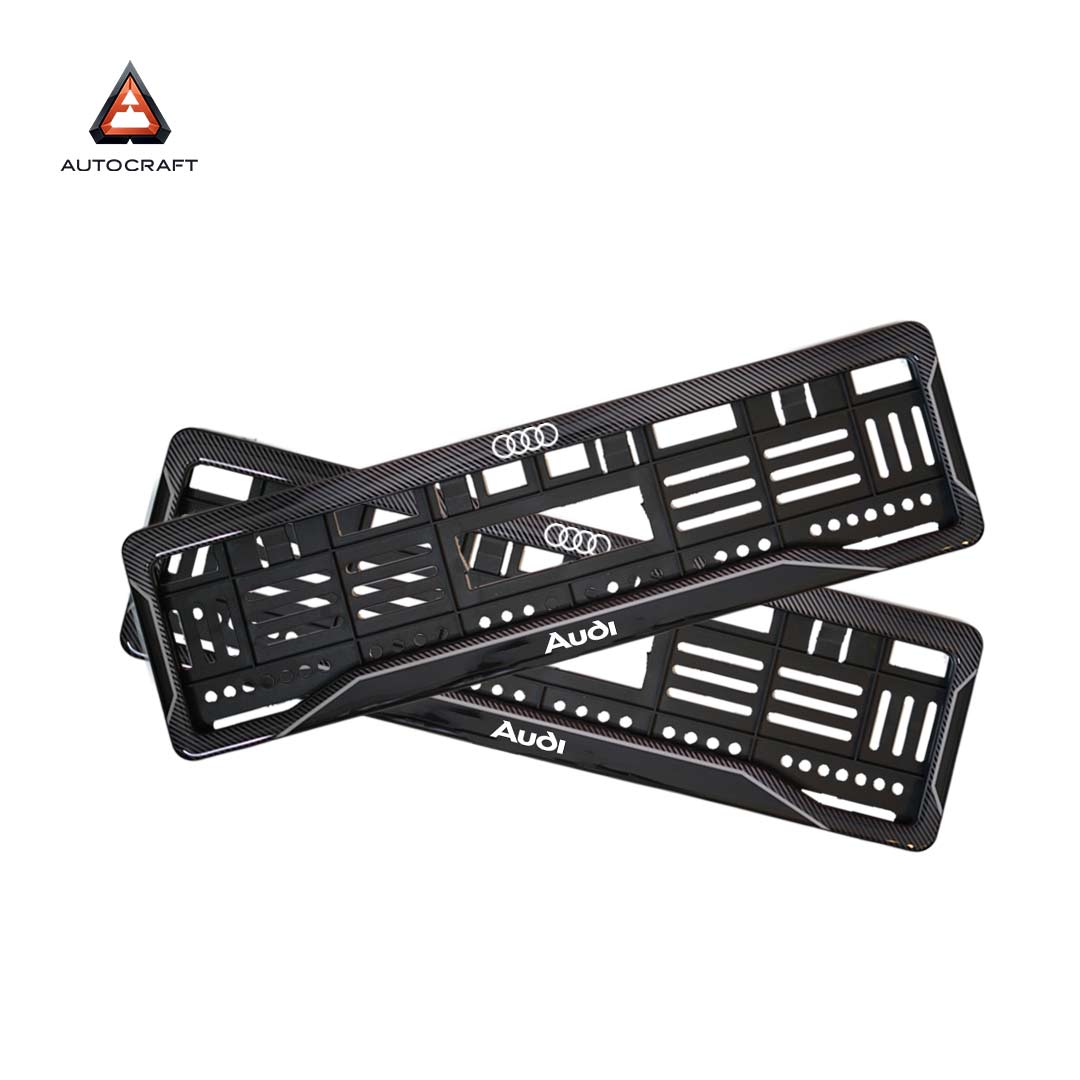 Car Number Plate Gel Frame - Audi - Black Dash