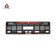 Car Number Plate Gel Frame - Skoda - Red Dash
