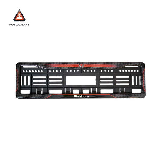 Car Number Plate Gel Frame - Mahindra - Red Dash