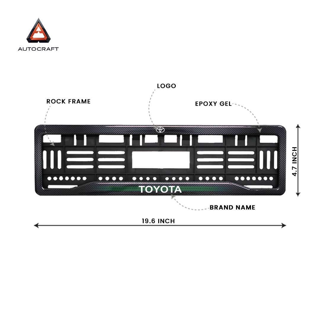 Car Number Plate Gel Frame - Toyota - Green Line
