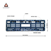 Car Number Plate Gel Frame - Renault - Forged Carbon