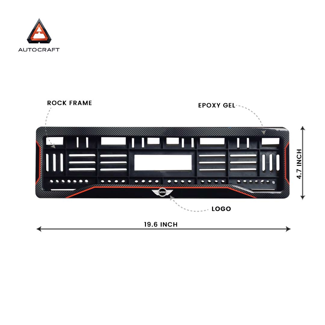 Car Number Plate Gel Frame - Mini Cooper - Red Line