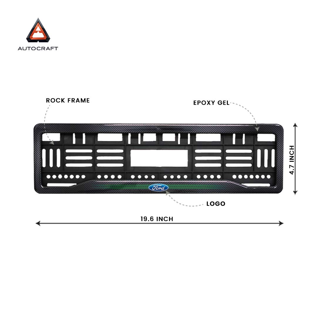 Car Number Plate Gel Frame - Ford - Green Line