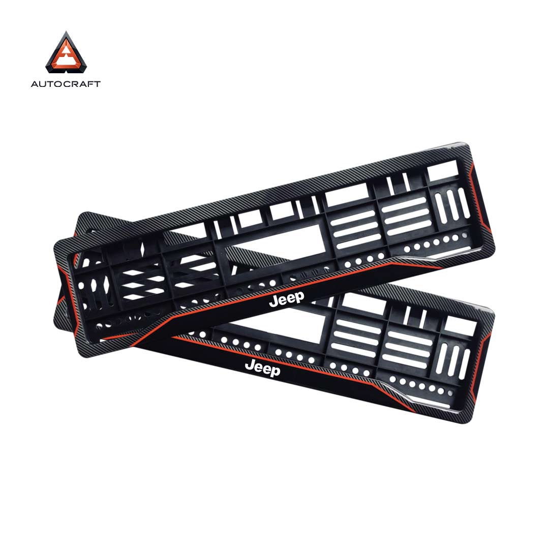 Car Number Plate Gel Frame - Jeep - Red Line