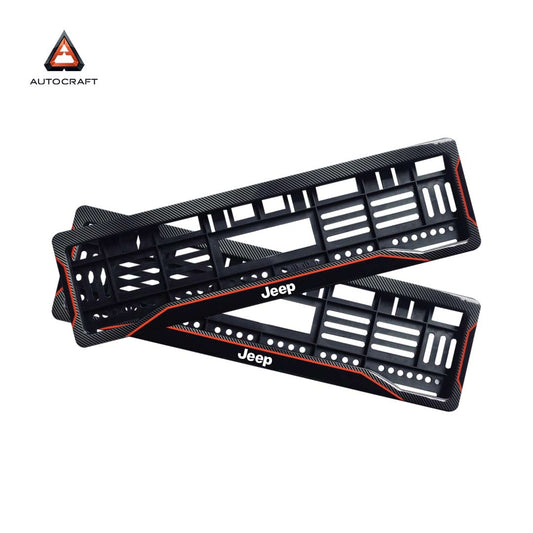 Car Number Plate Gel Frame - Jeep - Red Line
