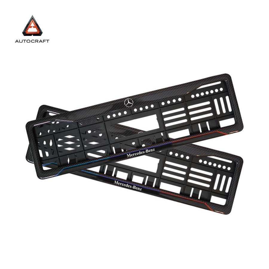 Car Number Plate Gel Frame - Benz - Red and Blue Line
