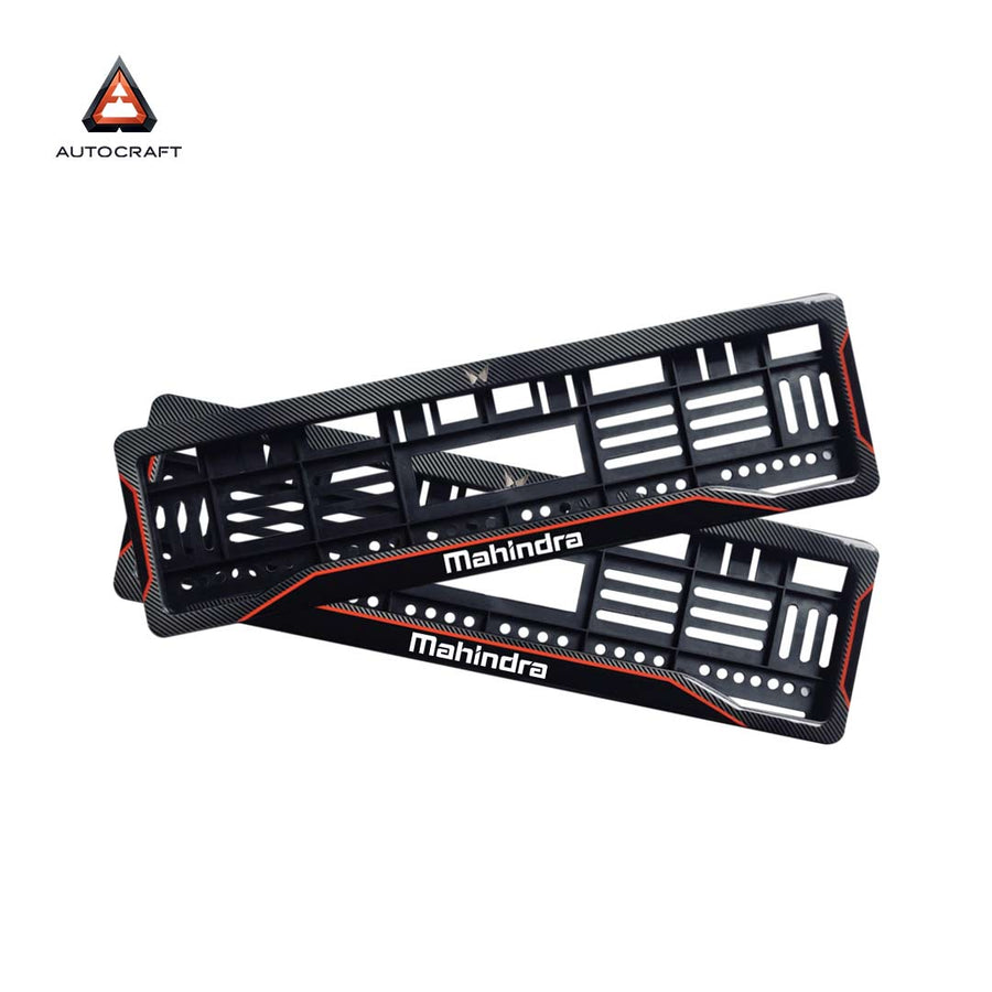 Car Number Plate Gel Frame - Mahindra - Red Line
