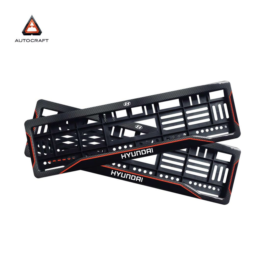 Car Number Plate Gel Frame - Hyundai - Red Line