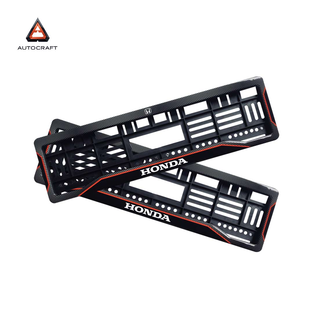Car Number Plate Gel Frame - Honda - Red Line HSRP number plate gel frame view 1