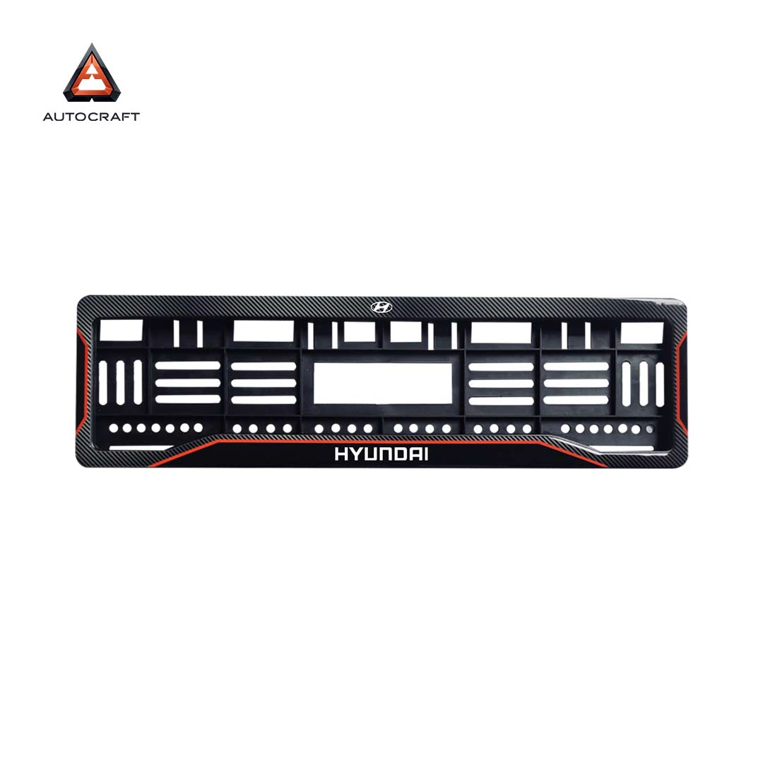 Car Number Plate Gel Frame - Hyundai - Red Line HSRP number plate gel frame view 3