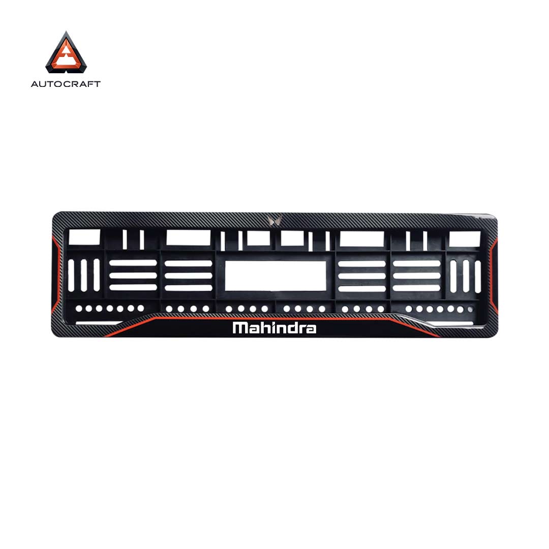 Car Number Plate Gel Frame - Mahindra - Red Line