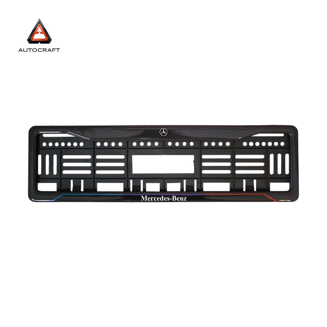 Car Number Plate Gel Frame - Benz - Red and Blue Line HSRP number plate gel frame view 3