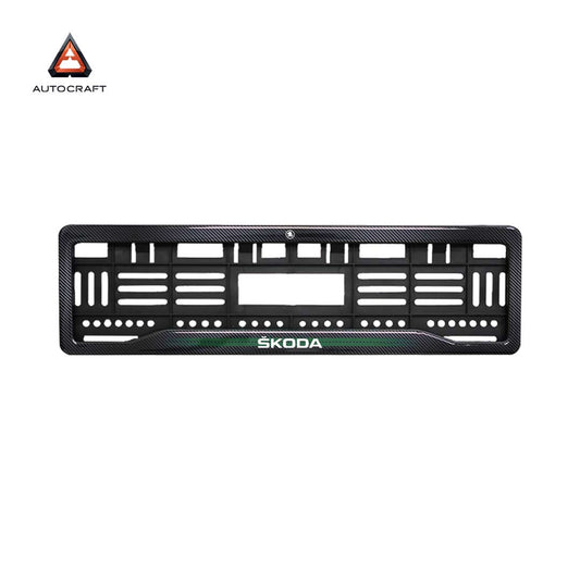 Car Number Plate Gel Frame - Skoda - Green Line
