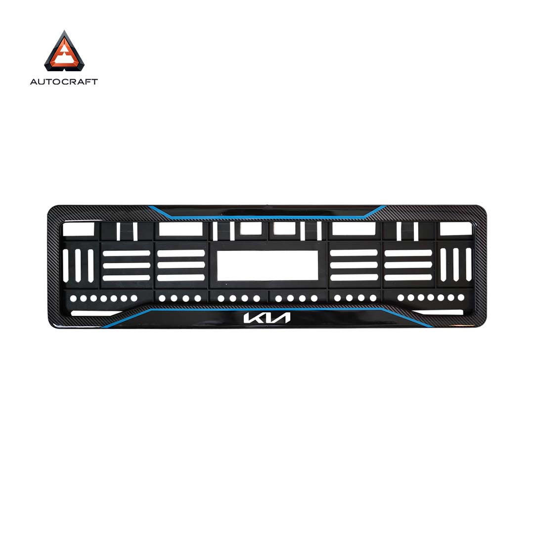 Car Number Plate Gel Frame - KIA - Blue Line HSRP number plate gel frame view 3