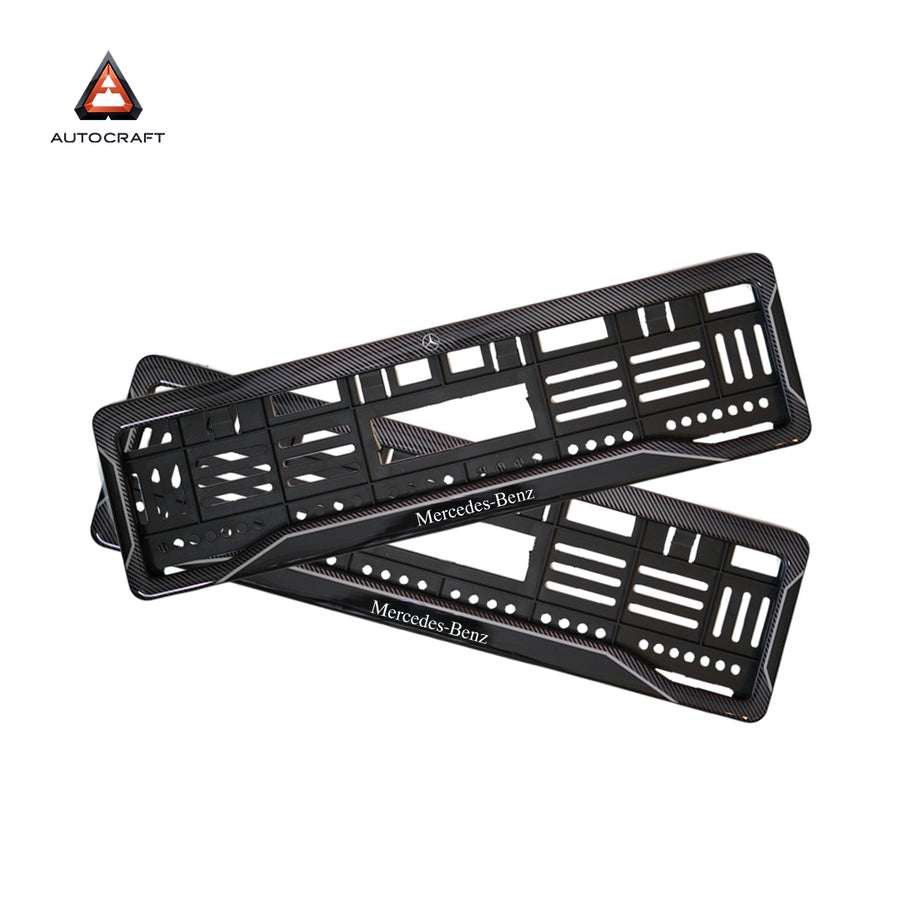 Car Number Plate Gel Frame - Benz - Black Dash