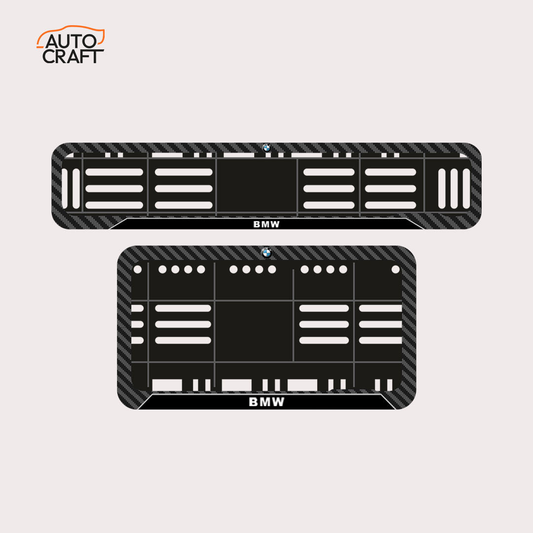 Bike Number Plate Gel Frame - BMW - Black Pattern - Image 1